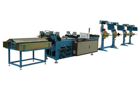 4 tube cutoff with powered uncoilers and runout table